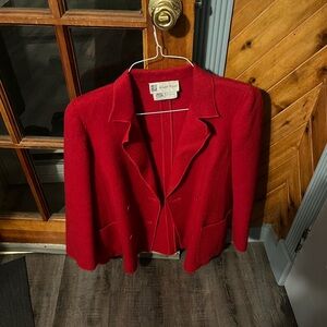 Red  100% wool jacket Albert Nipon